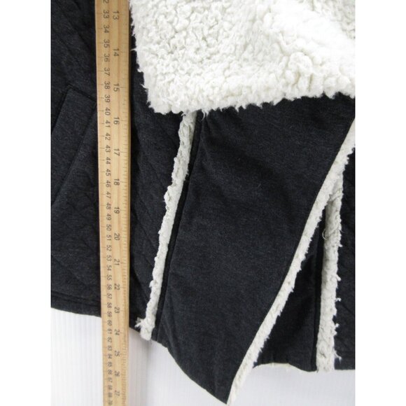 Billabong Jacket Small Wrap Open Cardigan Quilted Plush Fleece Sherpa - Picture 5 of 10